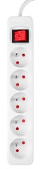 Produžni kabel 3m, 3x1.5mm2, 5G, bijeli, ON/OFF 90-179
