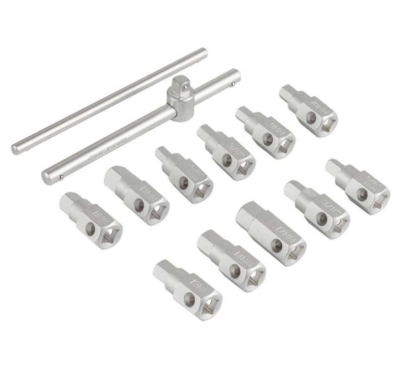 Olajleeresztő csavar kulcs készlet 3/8" 13 db