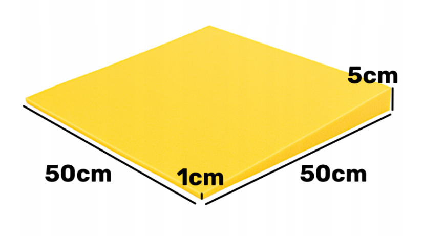 Akustična ploča 3D s kosim rubovima, 50x50 cm, debljina 5 cm, žuta