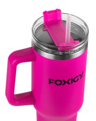 Termohrnek do auta s brčkem 1200 ml Fuchsia