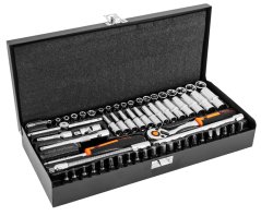Steckschlüssel 1/4", Satz 63 Stück 10-008