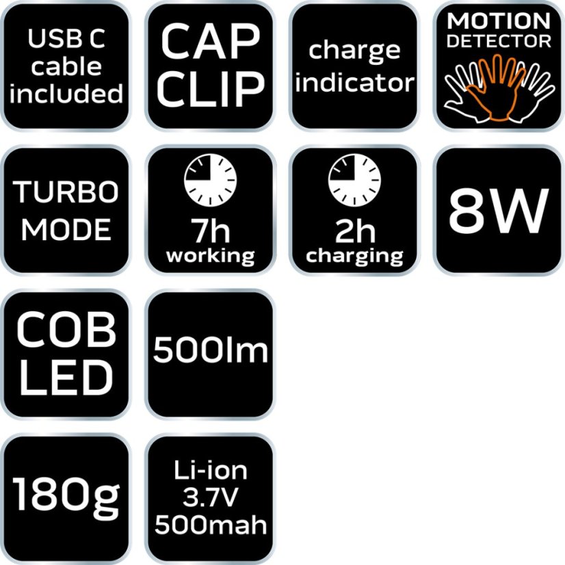 Čelovka USB COB LED 99-115