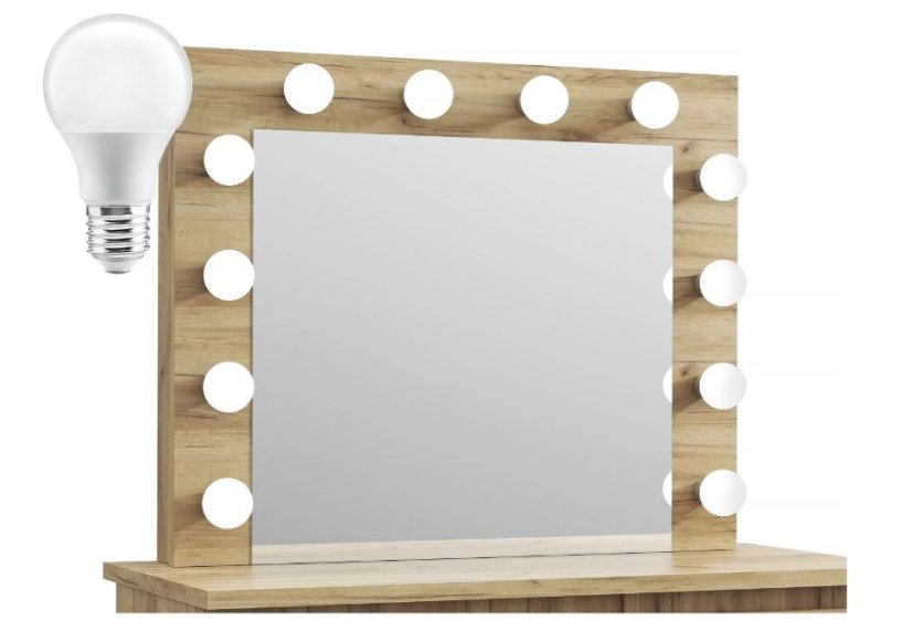 Fésülködőasztal LED tükörrel Cleopatra tölgy craft