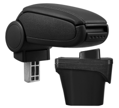 Loketní opěrka Peugeot 308 II, černá, eko-kůže