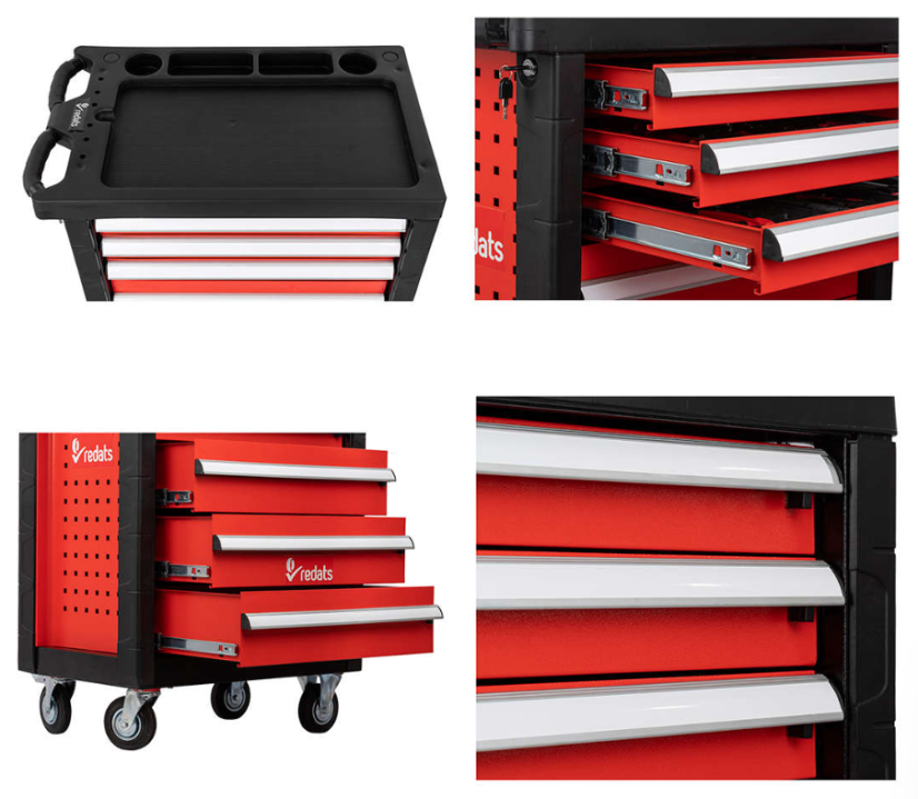 Profesionálny dielenský vozík/ skrinka s náradím 196ks - 6 šuflíkov Red/Black