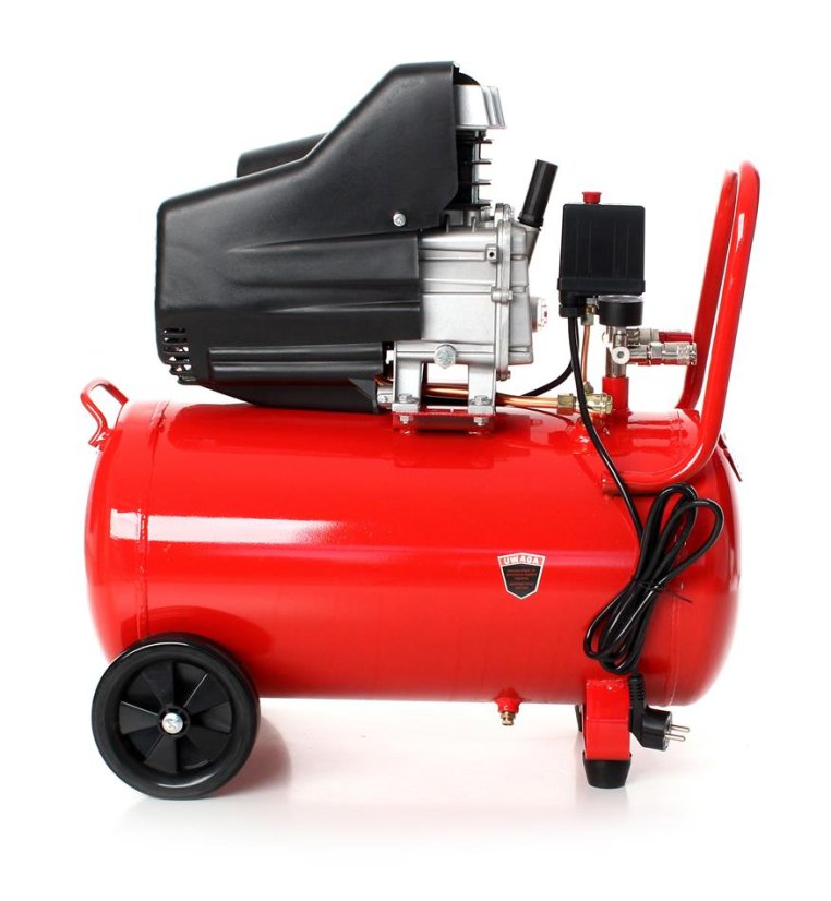 Olajos légkompresszor 50 l, 8 bar, 2,8 kW, 206 l/perc, 230 V, hordozható, műhely/autóipar számára, Kraft&Dele KD401