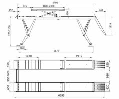 Платформа за ножичен подемник с 8 ролки SL 555Y LT