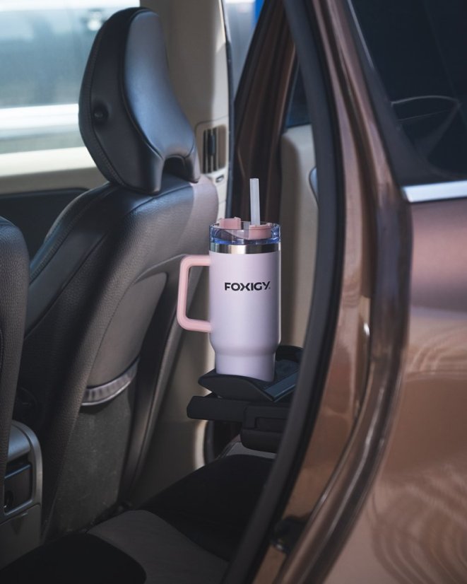 Termohrnček do auta so slamkou 1200 ml Fuchsia