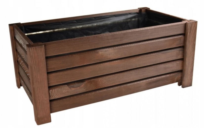 Dřevěný květináč Hnědý 60x30x25cm