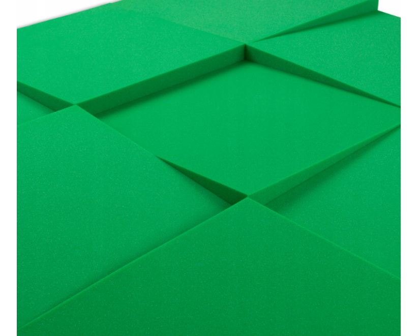 Akustična ploča 3D s kosim rubovima, 50x50 cm, debljina 5 cm, tamnozelena