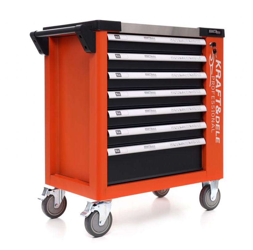 Cărucior pentru scule de atelier 258pcs - 7 sertare KD1067
