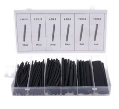 Set de manșoane termocontractabile, 100 bucăți, negru TA4160