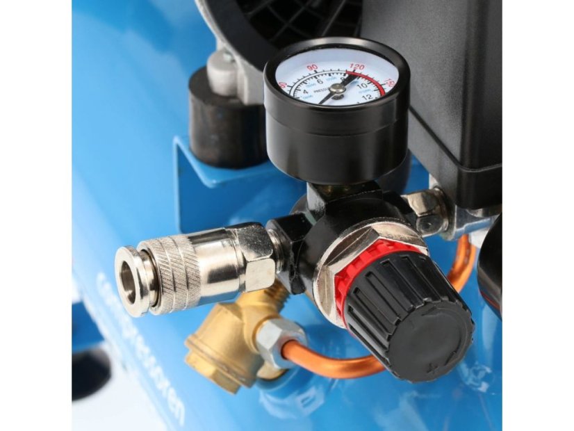 Compresor de aer fără ulei silențios Airpress L 6-105, 6L, 0.45 kW, 8 bar, 48 l/min, 2 cilindri