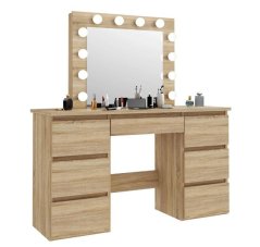 Toaletna mizica z LED ogledalom Daniella Sonoma