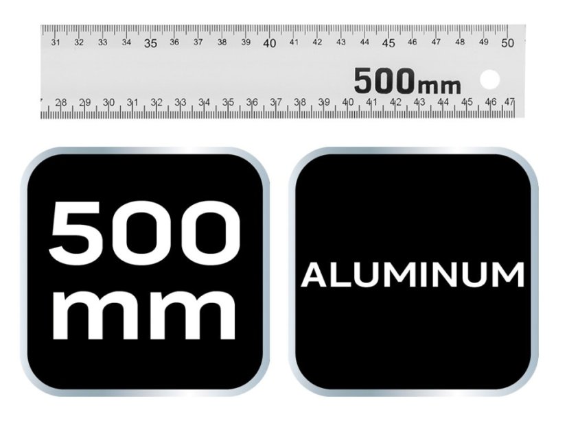 Aluminijski kutomjer, 500 x 235 mm 72-147