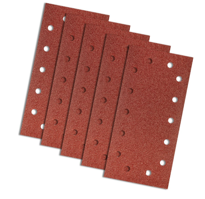 Csiszolópapír 115x230 mm, K240, 5 db, lyukakkal