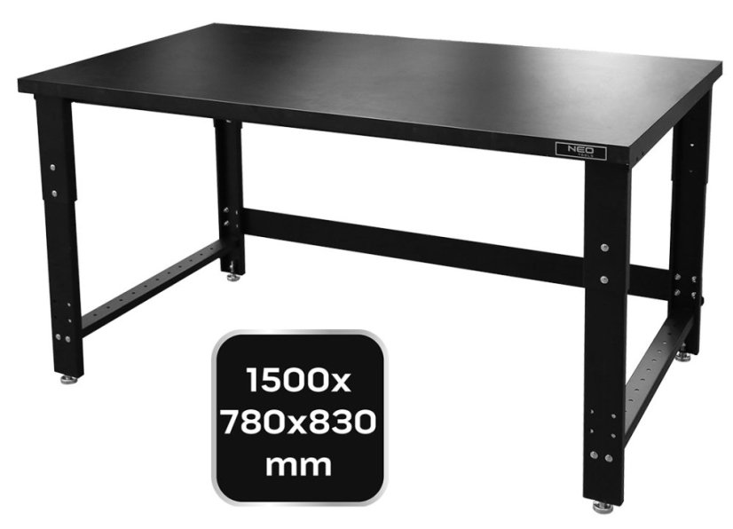 Arbeitstisch: 1500 mm x 780 mm x 830 mm 11-716