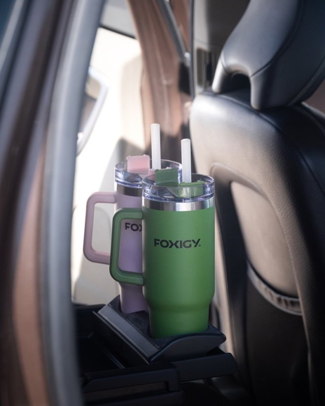 Auto termos šalica sa slamčicom 1200 ml Army green