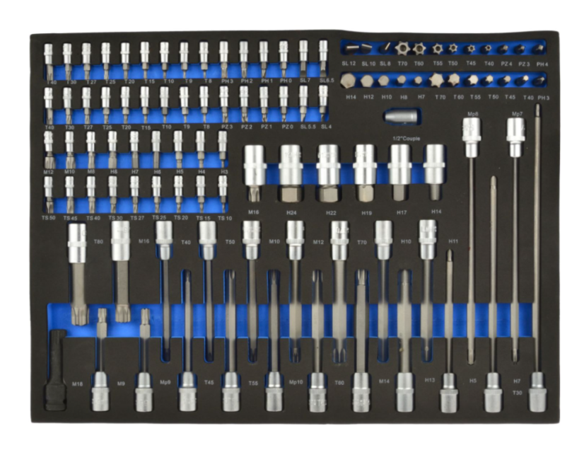 TORX dugókulcsok és bitek készlete 102db CRV G10833B