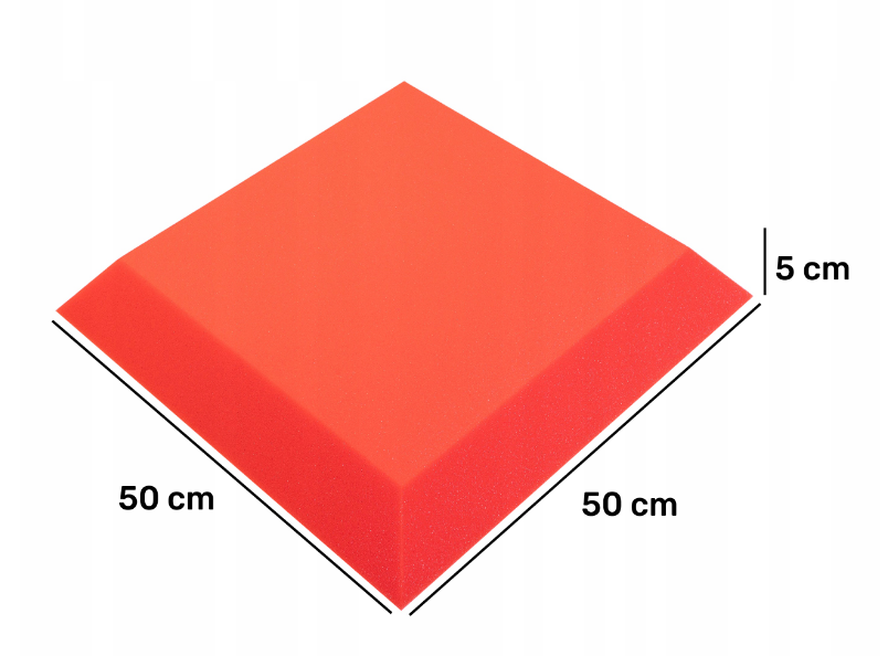 Akustický panel trapéz 50x50cm, tloušťka 5cm, červený