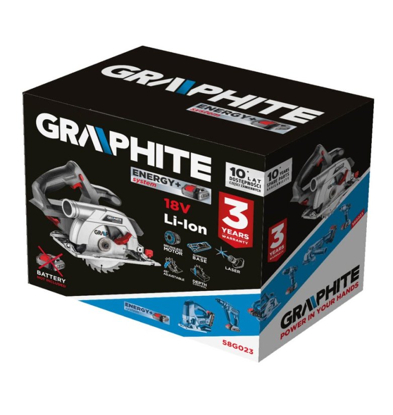 Akku-Kreissäge Energy+ 18V, Li-Ion, Blatt 165 x 20 mm, ohne Batterie 58G023