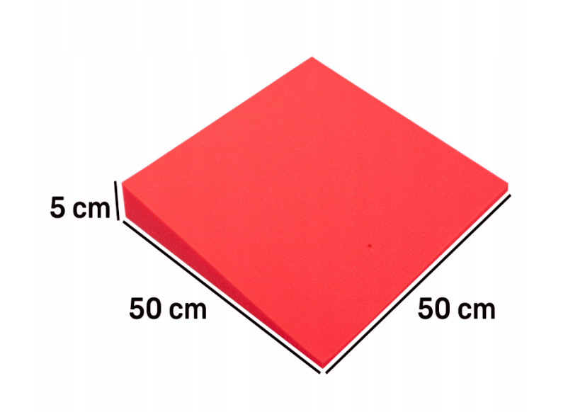 Akustický panel 3D zkosený 50x50cm, tloušťka 5cm, červený
