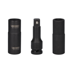 Komplet 1/2" vtičnic za FORD (18,5–21,5 mm) + 75 mm podaljšek/adapter.