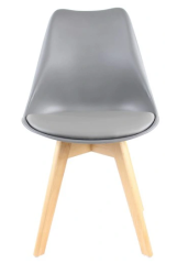 Scaune de sufragerie 4buc gri, stil scandinav Basic