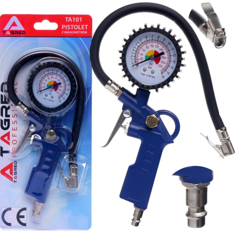 Reifenfüllpistole mit Manometer TA101
