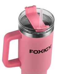 Termohrnek do auta s brčkem 1200 ml Pink