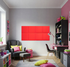 Akustický panel trapéz 50x50cm, tloušťka 5cm, červený
