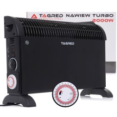 Električna konvektorska grijalica s termostatom, ventilatorom, timerom, 2000 W, crna TA903