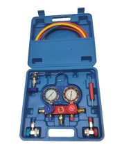 Sada na meranie tlaku a tesnosti auto klimatizácií modrá G02670