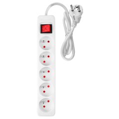 Predlžovací kábel 1,5 m, 3x1,5 mm2, 5G, biely, ON/OFF 90-177