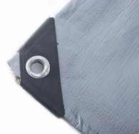 Abdeckplane silber-schwarz 6x8 m 260 g/m2