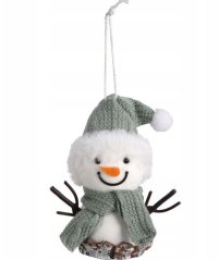 Vánoční ozdoba sněhulák zelený 11cm