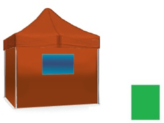 Stranica za šator s prozorom zelena 3x3 m SQ/HQ/EXQ