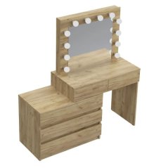 Toaletni mizica s LED ogledalom Nicole hrast craft