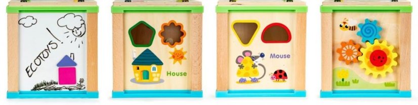 Fából készült oktatási kocka kiegészítőkkel Home
