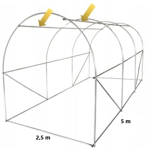 Konstrukcija za vrtni rastlinjak 2,5x5m PREMIUM