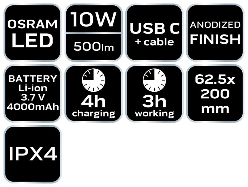 Akku USB C 500 lm Osram LED 99-070