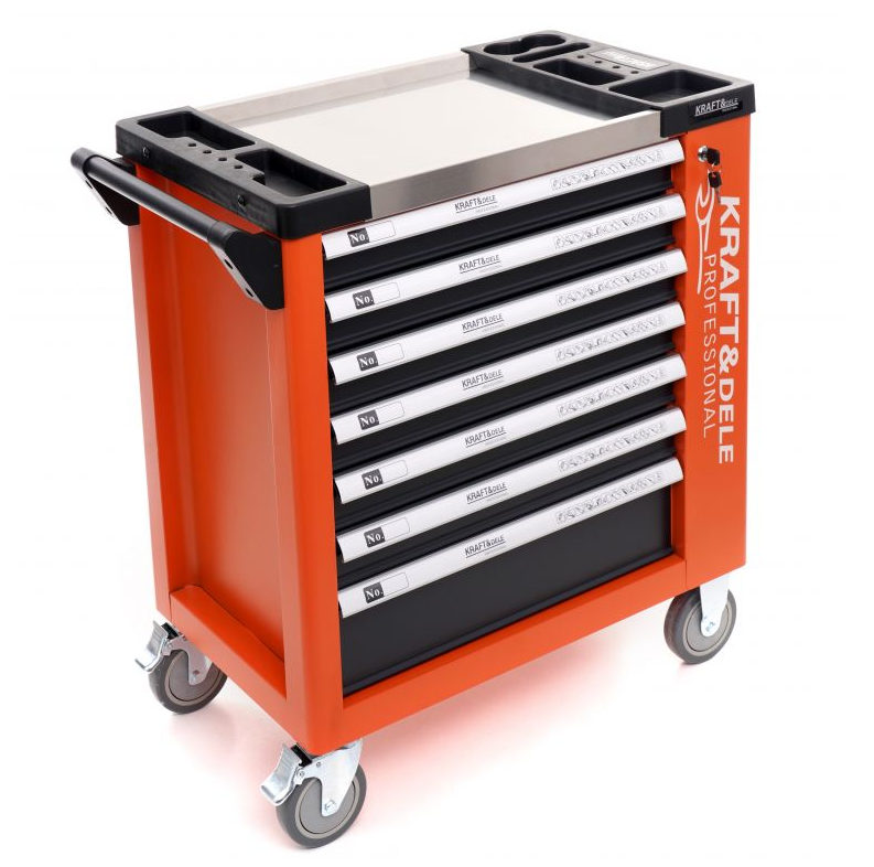 Cărucior pentru scule de atelier 258pcs - 7 sertare KD1067