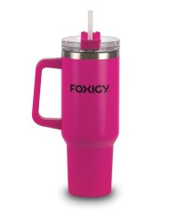 Termohrnek do auta s brčkem 1200 ml Fuchsia