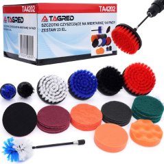 Čistiace kefy na vŕtačku, skrutkovač 1/4 23-dielna sada TA4202