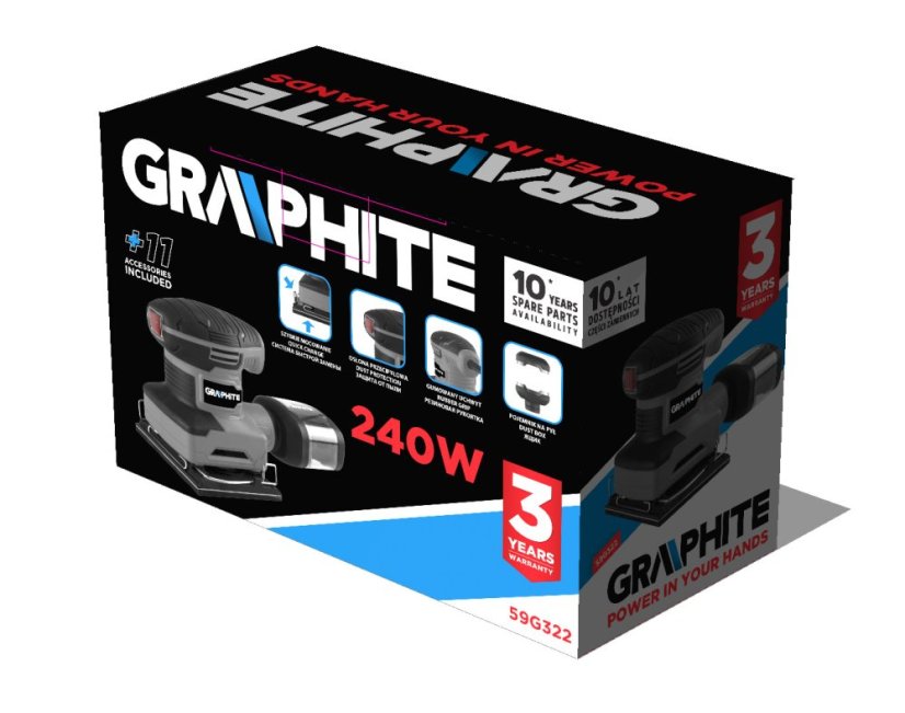 Orbitális csiszológép 240W, 110 x 100 mm-es alátét 59G322