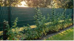 Zaunbeschattungsfolie 4,75cm x 35m Hellgrau 450g/m2 + Clips