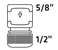 Priključak protoka 1/2"-5/8", dvomaterijal, 30 kom, kutija za prikaz 15G730-30