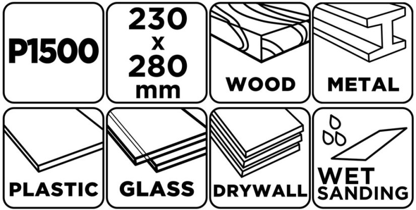Brusni papir na bazi vode 230 x 280 mm, P1500 58T227