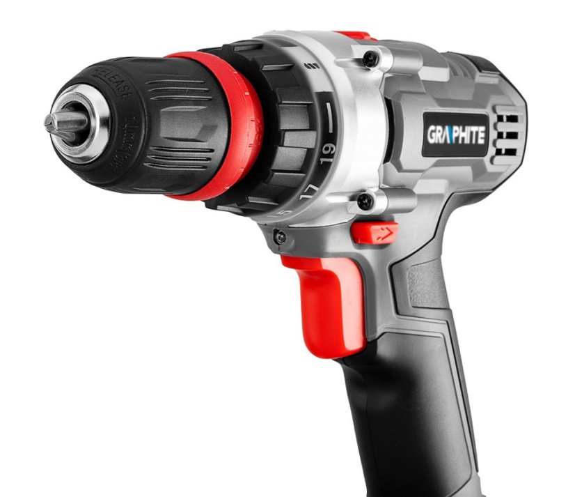 Akku-Bohrschrauber Energy+ 18 V, 10 mm abnehmbarer Griff, plus Adapter für Winkel und Kanten 58G022-AD