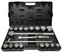 21 darabos csavarkulcs-készlet, 3/4", 19–50 mm, 12-szögletű, V39076